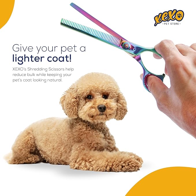 7.5 Inch 40 Teeth Professional Pet Scissors - Comfortable Grip Dog Grooming Kit