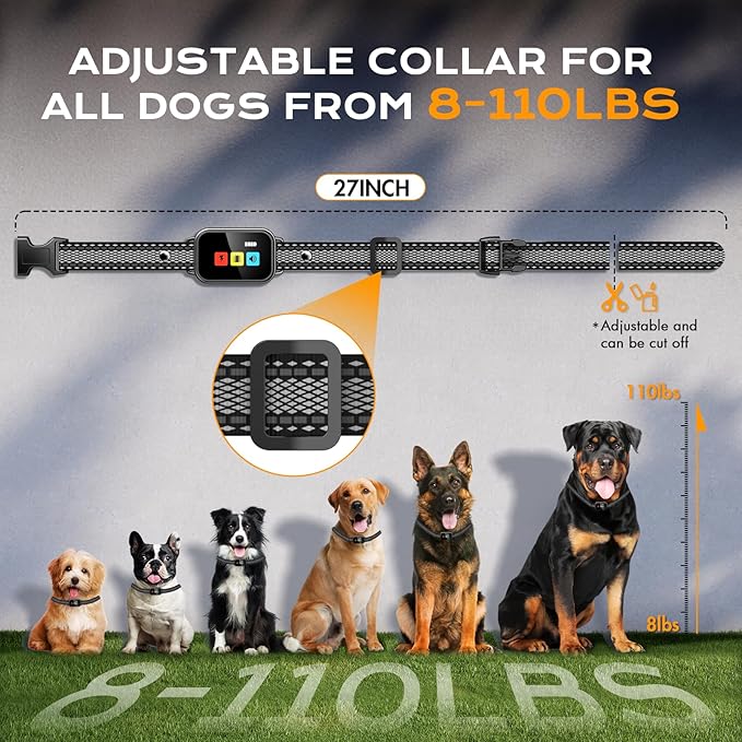 Dog Shock Collar with Remote Control,2600FT Smart Dog Training Collar with 3 Training Modes,IPX7 Waterproof,Dog Shock Collars with Security Lock for Large, Medium and Small Dogs(8-110lbs).
