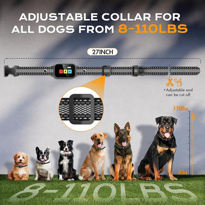 Dog Shock Collar with Remote Control,2600FT Smart Dog Training Collar with 3 Training Modes,IPX7 Waterproof,Dog Shock Collars with Security Lock for Large, Medium and Small Dogs(8-110lbs).