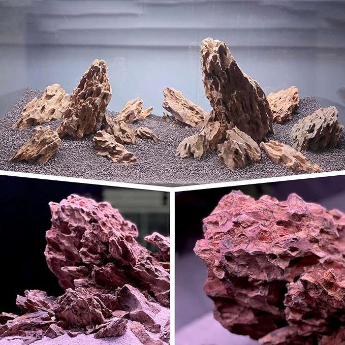 Natural Rock Stone 20LB Decorative Aquarium Rocks for Aquarium Landscaping Models and pH Neutral Rocks Aquascaping Stones for Terrariums-2-8 inches