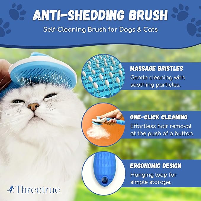 Complete Dog Brush set, 5-in-1 Grooming kit with Slicker Brush, Rubber Massage Brush, Nail Clipper, File, and Undercoat Rake.