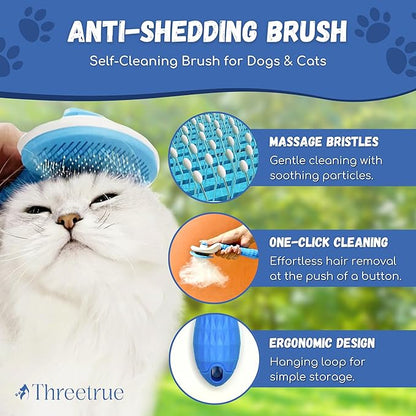 Complete Dog Brush set, 5-in-1 Grooming kit with Slicker Brush, Rubber Massage Brush, Nail Clipper, File, and Undercoat Rake.
