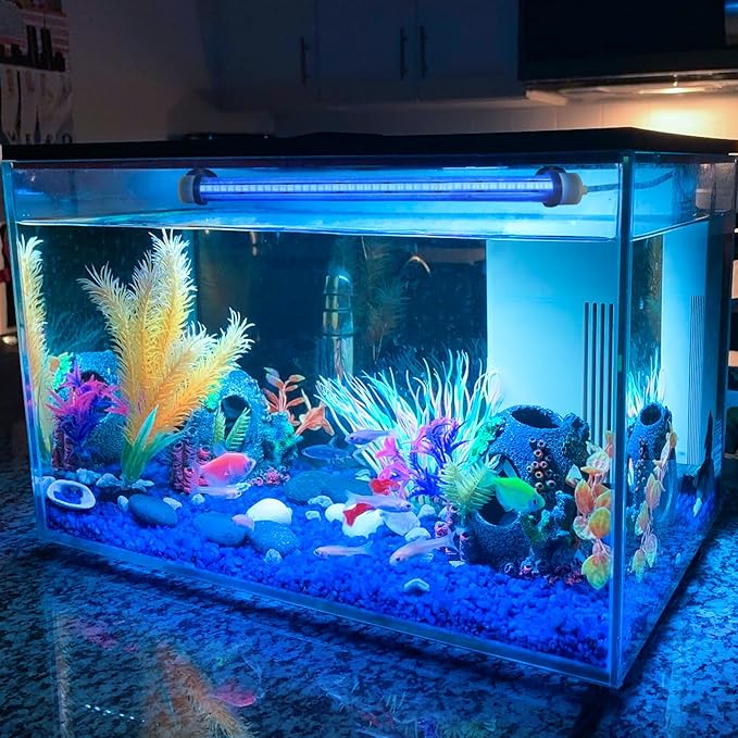 Submersible Fish Tank Light: Underwater Aquarium Light with Remote and Suction for Home Fish Keeper -Full Spectrum Aquarium Tank Light with Colors Change for 19.6In Saltwater Freshwater Tank