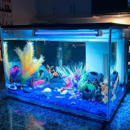 Submersible Fish Tank Light: Underwater Aquarium Light with Remote and Suction for Home Fish Keeper -Full Spectrum Aquarium Tank Light with Colors Change for 19.6In Saltwater Freshwater Tank