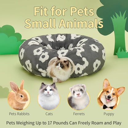Pesen Cat Tunnel Bed with Soft Cushion, Cat Toys for Indoor Cats Enhance Bonding Between Pets and Owners, Encourage Exploration, and Satisfy Natural Instincts for Kittens, Dogs, and Rabbits