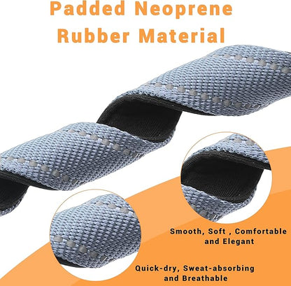 2 Pack Reflective Dog Collar with Safety Locking Buckle, Adjustable Soft Breathable Comfortable Nylon Pet Collar for Small, Medium and Large Dogs, Gray, M