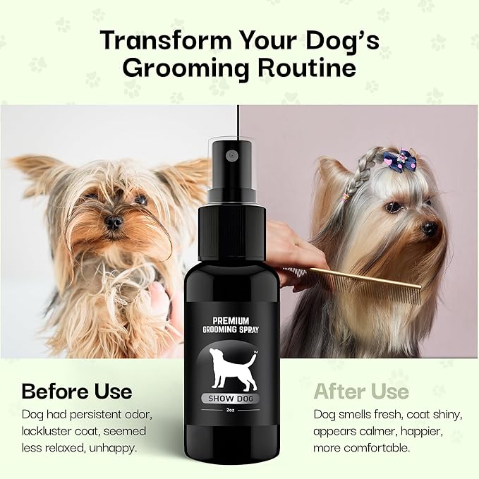 605Products Premium Dog Cologne & Odor Eliminator - Long Lasting Puppy Perfume, Deodorant & Grooming Spray with Essential Oils, 2oz Show Dog