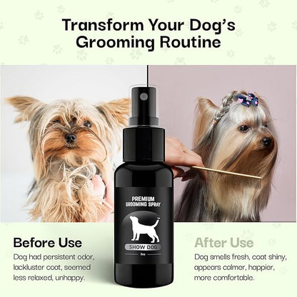 605Products Premium Dog Cologne & Odor Eliminator - Long Lasting Puppy Perfume, Deodorant & Grooming Spray with Essential Oils, 2oz Show Dog (3-Pack)