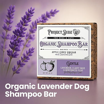 Gentle All Natural Dog Shampoo for Dry Coat for Sensitive Skin | Bar Shampoo for Dogs | Organic Dog Shampoo Sensitive Skin | Lavender (1)