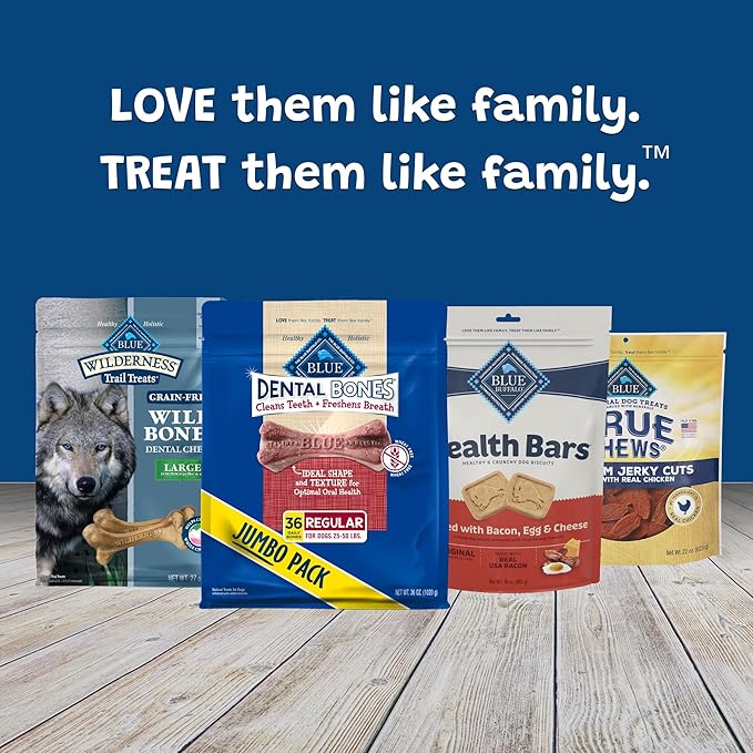 Blue Buffalo Dental Bones Regular Natural Dental Chew Dog Treats Bag Jumbo Pack, 36oz. Bag