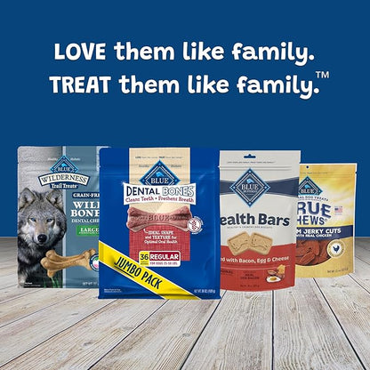 Blue Buffalo Dental Bones Regular Natural Dental Chew Dog Treats Bag Jumbo Pack, 36oz. Bag