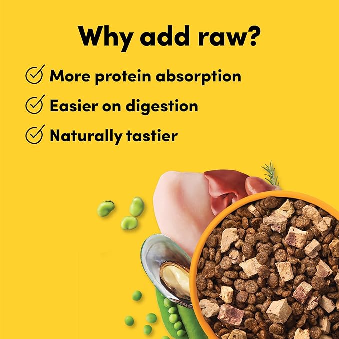 RawMix33 Premium Freeze-Dried Raw Cage-Free Chicken Recipe Dog Food, Protein Rich, Includes Kibble, Non-GMO, No Wheat or Corn, 2.2 lbs