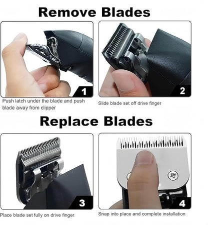 5 Skip Tooth Blades,Detachable Pet Dog Grooming Steel Blade Compatible with Andis,Oster A5,Wahl KM10 Series Clippers,Cut Length 1/4-Inch (6.4mm)