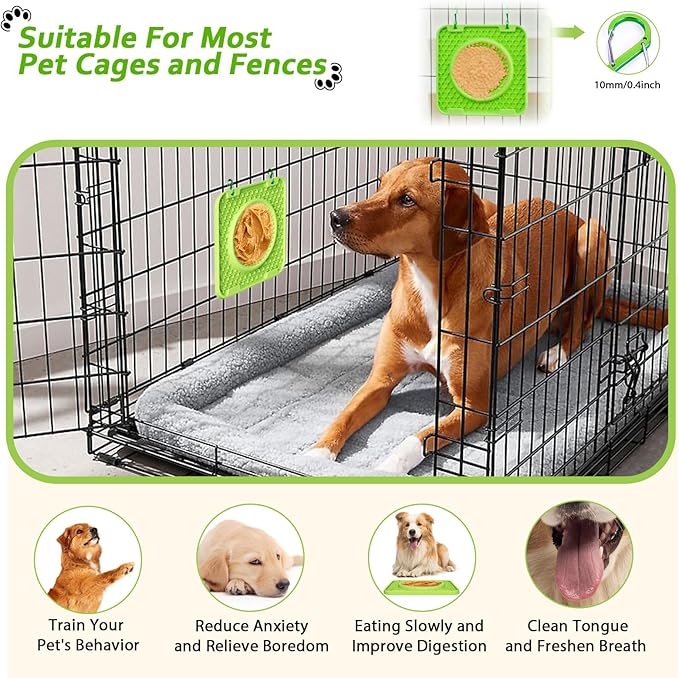 Licking Mat for Dogs Crate,Thicker Large 7.9" Pet Slow Feeder Mats for Relieve Boredom & Anxiety, Bowl Design,Soft & Safe Durable Dog Licking Pad for Training