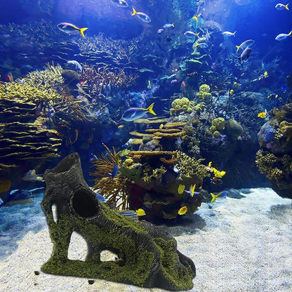 Aquarium Artificial Tree Hole Resin Aquarium Ornament, Resin Tree Stump Branch for Reptile Habitat Decoration, Tree Trunk Fish Tank Decoration Aquarium Hideaway Rock Cave House Hide Hut