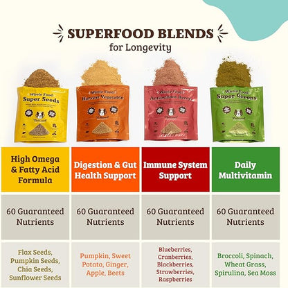 Natural Dog Company Dog Food Topper, Super Greens Dog Multivitamin Powder, Dog Vitamins and Supplements, Boost Immunity & Digestion, Dog Wellness Granules, Nutrient-Rich Food Topper for Dogs, 8 oz