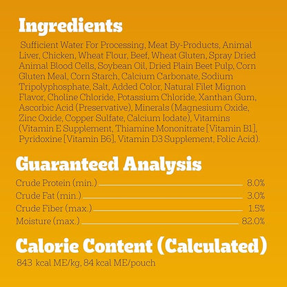 Pedigree Choice Cuts In Gravy Adult Soft Wet Dog Food, Filet Mignon Flavor, 3.5 oz Pouches (16 Count)