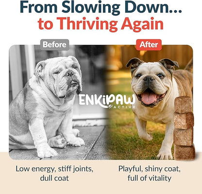 9-in-1 Senior Dog Multivitamin for Joints, Digestion & Immunity with Probiotics, Colostrum, Omegas, Taurine, Minerals –120 Tasty Duck Chews - Allergen Free - Made in USA