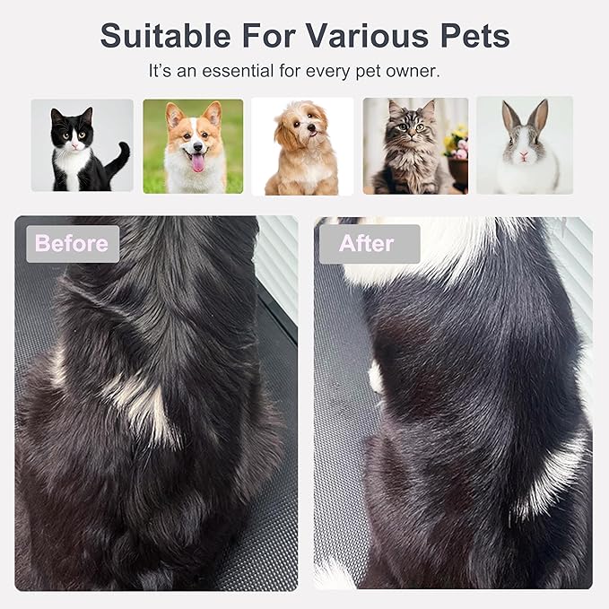 5 IN 1 Pet Grooming Kit,Dog&Cat Self Cleaning Slicker Brush for Shedding.Dematting&Deshedding&Undercoat Dog Brush,Dog Hair Brush,Suitable for Small&Large,Long&Short Haired Pets.(Pink)