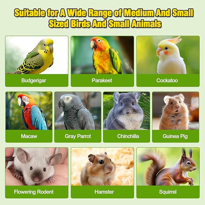 Arfubye13.8x7.9 inches Large Parakeet Stand Platform Wooden Bird Perch Stand Parrot Cage Accessories Rectangle Corner Stand Perch Shelf for Budgie Cockatiel Conure Macaw African Grey Chinchilla