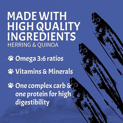 Canine Caviar - Wild Ocean: Herring & Teff Alkaline Dry Dog Food, Limited Ingredients, Gluten-Free, Based on Science & Research, Veterinary Alternative Diet (4.4 Pound Bag)