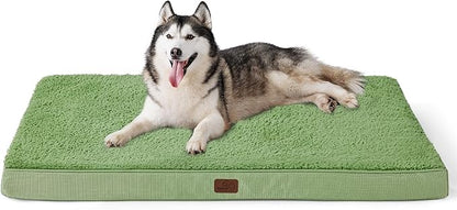 Bedsure Extra Large Dog Bed for Large Dogs - Jumbo Orthopedic Waterproof Dog Beds with Removable Washable Cover, Egg Foam Pet Bed Mat Green