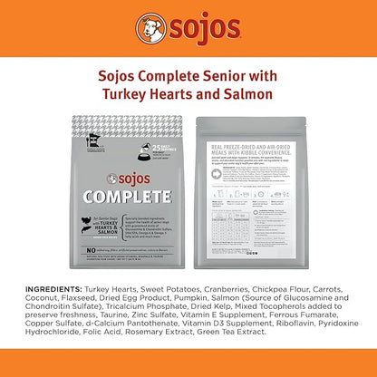 SOJOS Complete Turkey & Salmon Recipe Dehydrated Senior Dog Food, 7 lb, Gray