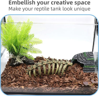 Aquarium Skull Animal Skeletons, Reptile Tank Accessories, Fish Tank Decorations for Amphibians, Betta Fish, Shrimp, Hermit Crab, Leopard Gecko