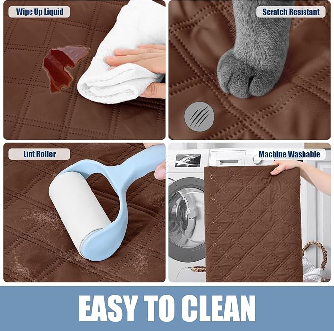 Smiry Waterproof Dog Blanket, Reversible Dog Bed Cover Pet Blanket, Soft Couch Cover for Dogs Washable, Bed Couch Sofa Furniture Protector for Puppy Cat Kids (82"x82", Brown/Chocolate)