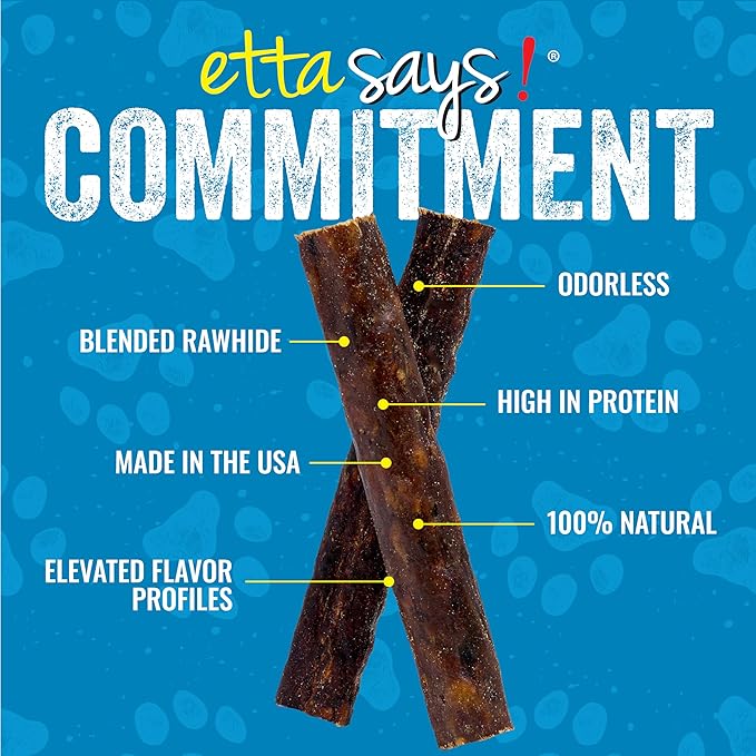 etta says! Premium Crunchy 4.5" Rabbit Dog Chews - Grain-Free Dog Treats, Good for Teeth, Easy to Digest - Made in The USA (36 Count Pack of 1)