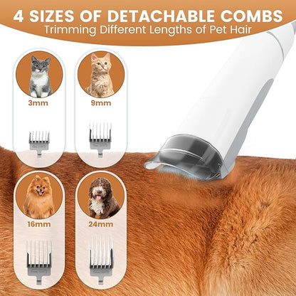 Dog Grooming Vacuum, Pet Grooming Kit, Dog Clipper Nail Trimmer Grinder, 2.5L Dust Cup 7 Grooming Tools 11000Pa Dog Vacuum for Shedding Grooming, Pet Grooming Vacuum for Dogs, Home Cleaning, PG50 Plus