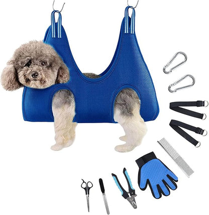Dog Grooming Hammock Harness for Dogs & Cats with Pet Nail Clipper Trimmer - Pet Grooming Accessory - Dog Slings for Large Dogs - Cat Nail Clippers for Indoor Cats and Large Dogs