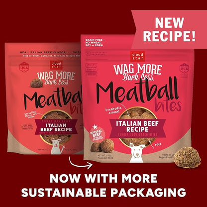 Cloud Star Wag More Bark Less 14 oz Grain Free Meatballs Dog Treats with Beef (19118)