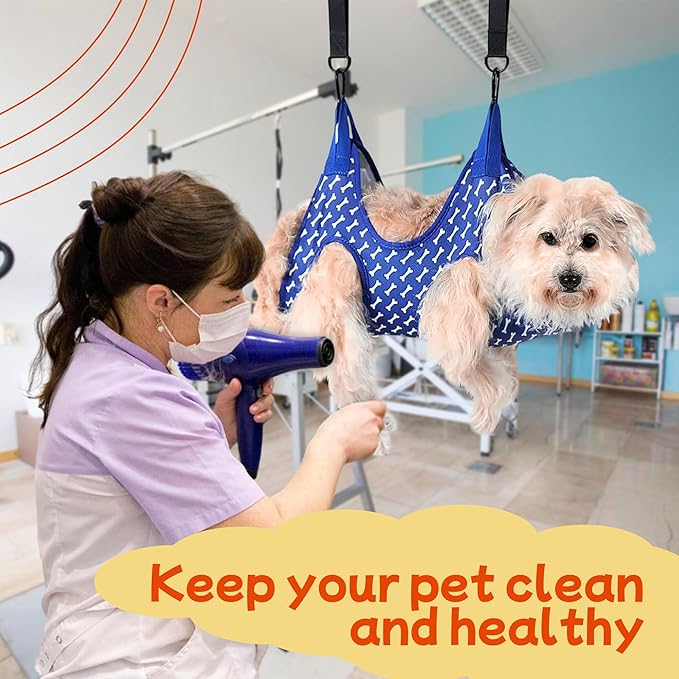 Dog Grooming Hammock, Gromming Hammock for Small and Medium Dogs, Dog grumming suplies kit, Dog Grooming Hammock Harness for Cats & Dogs, Grooming Hammock Set 15 pcs (Small)