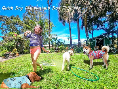 Dog Summer Cooling Shirts,Sun Protection Quick Dry Mesh Breathable Large UV Protection Tee-Shirt,Red+Blue L