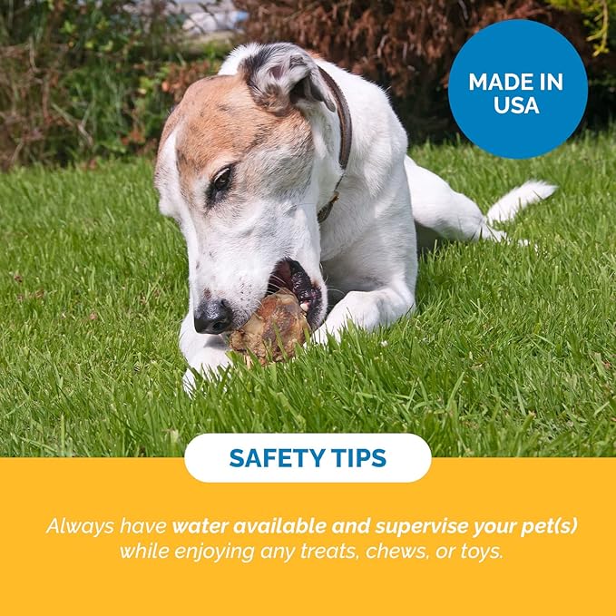 Meaty Dog Bones, 100% Natural Knee Cap Beef Bone Dog Treats, No Additives, Made from Premium USA Grass Fed Beef, Tasty Long Lasting Chews for Dogs, Improve Oral Health, Pack of 3