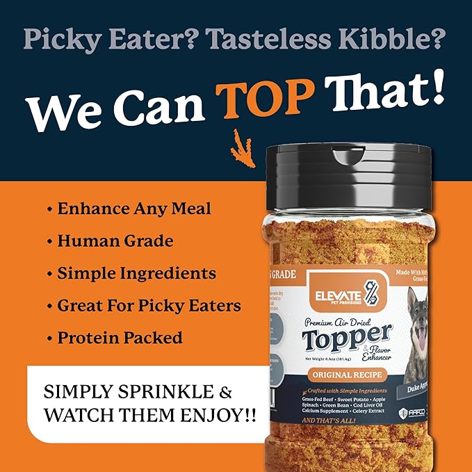 100% Human Grade - Dog Food Toppers for Picky Eaters - Air Dried, All Natural, USA Grass Fed Beef - Limited Ingredient, Grain Free - Seasoning, Meal Mixer, Dog Food Toppers for Dry Food – Beef