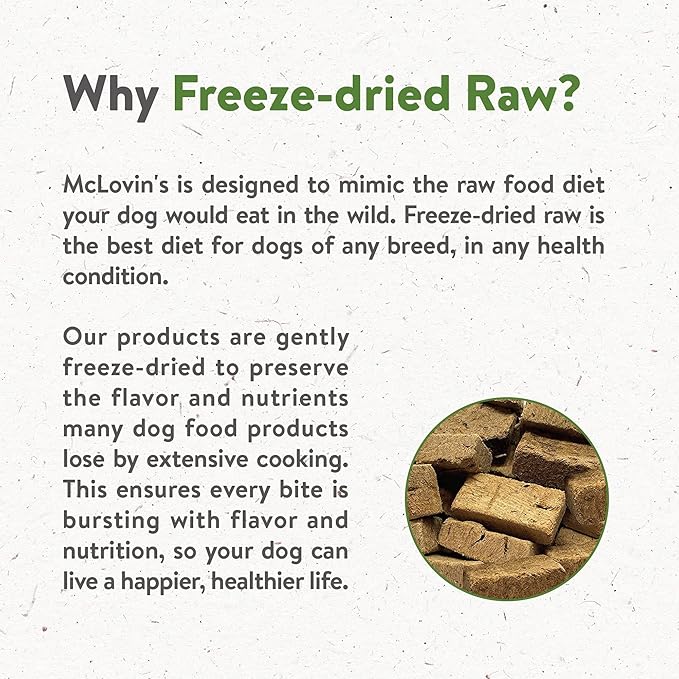 McLovin's Pet Freeze Dried Raw Beef Liver Dog Treats and Toppers, 14 oz. - Single Ingredient, Grain-Free, Gluten-Free, High-Protein Treat  Healthy Dog Training Treats