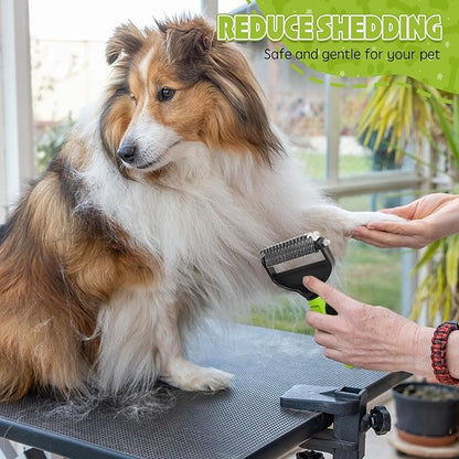 deshedding dog brush,dog grooming supplies,Dematting Comb with 2 Sided Professional Grooming Rake for Cats & Dogs