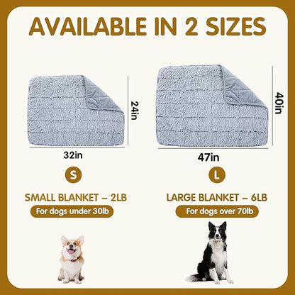 BALAPET Fluffy Weighted Blanket for Dogs, 7 Layers Soft Faux Fur Blanket for Pets Separation Anxiety,Relaxation and Calming,Perfect for Thunderstorm Firework Car Travel and Camping,Machine Washable(L)
