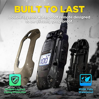 Dogtra 1900X E-Collar for Dog Training - 3/4 Mile Range, Dogs 35 lbs+, IPX9K Waterproof, 100 Stimulation Levels, Vibration, Tone, Rechargeable - Ideal for Dog Owners and Professional Trainers