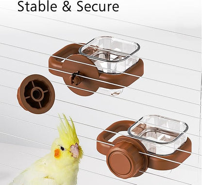 Small Animal Feeder Set for Cage, Hanging Food Bowl and Water Dispenser with 3 Different Nozzles for Puppy Kitten Rabbit Bird Guinea Pigs Chinchilla Ferret Hedgehog Pet
