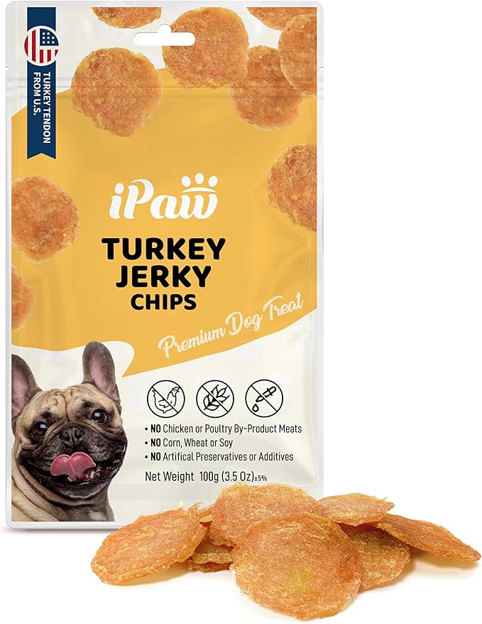 Turkey Dog Treats for Puppy Training, All Natural Human Grade Dog Treat, Ingredient Sourced from USA, Hypoallergenic, Easy to Digest (Turkey Chips)