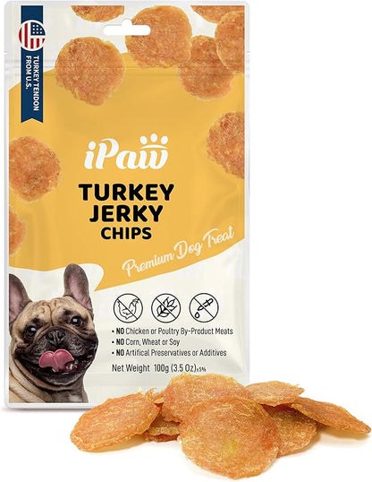 Turkey Dog Treats for Puppy Training, All Natural Human Grade Dog Treat, Ingredient Sourced from USA, Hypoallergenic, Easy to Digest (Turkey Chips)