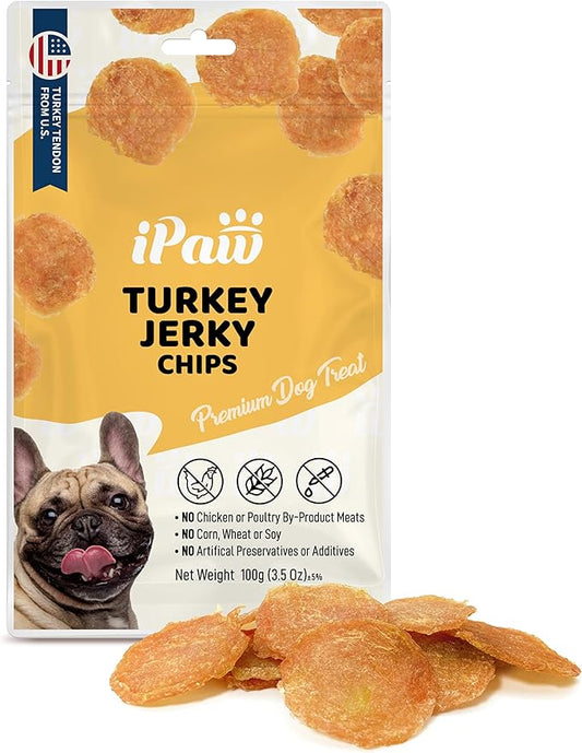 Turkey Dog Treats for Puppy Training, All Natural Human Grade Dog Treat, Ingredient Sourced from USA, Hypoallergenic, Easy to Digest (Turkey Chips)