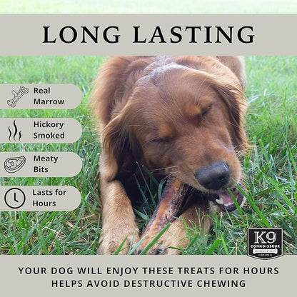 K9 Connoisseur Natural Dog Treats for Large Dogs Aggressive Chewers Made in USA Only Grain & Rawhide Free Long Lasting Marrow Filled Dog Bones for Medium Dogs Also Great Treat for a Small Breed 8 Pack