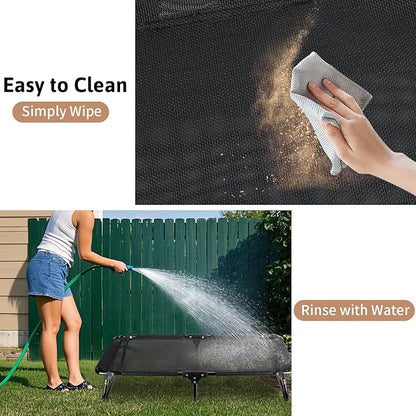 Elevated Dog Bed, Foldable Pet Beds with No Assembly, Cooling Raised Bed with Breathable Mesh, No-Slip Feet Durable Cots Bed for Indoor & Outdoor Use, Black (M:36"x23"x7")