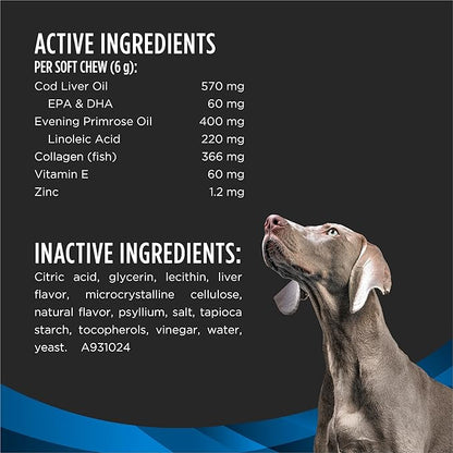 Purina Pro Plan Veterinary Supplements Skin Care Dog Supplements With Omega-3 Fish Oil and EPA and DHA - (Pack of 3) 60 ct. Pouches