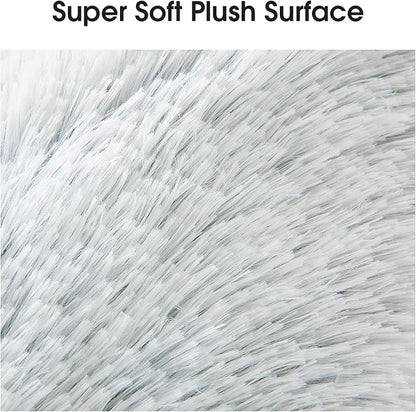 HOMBYS 25" Length Dog Pillows for Large and Medium Dogs, Soft Faux Fur Claming Dog Nek Pillow for Improving Anxiety Reduce, Machine Washable Pet Pillow for Cats, Plush Pet Toy (Light Grey, 25"x8"x4")