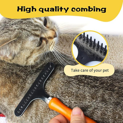 1 Pack Carpet Rake Portable, Pet Hair Remover, Portable Dog Cat Hair Remover Lint for Hairball, Single Row Pins Shedding and Undercoat Rake Comb for Dogs and Cats Safe Grooming & Deshedding Brush